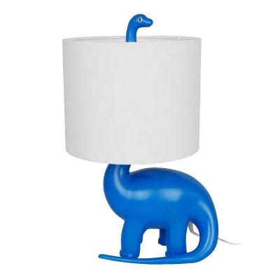 China Latest Design Home Bedroom Decor Cartoon Modern Blue Dinosaur Resin Animal Table Lamps For Children Kids Gift for sale