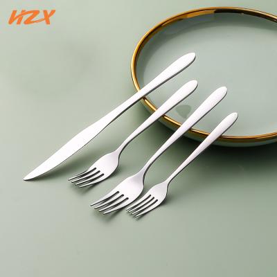 China Sustainable hot sale durable home kitchen eating food grade safety table take care tableware stainless steel cutlary set cutlery for sale