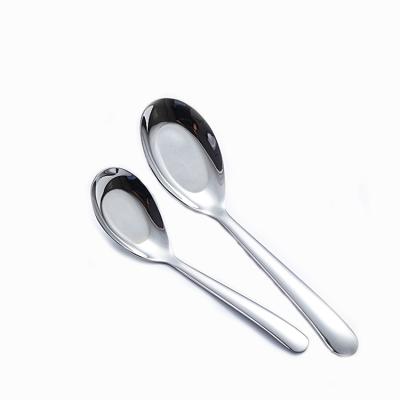 China Viable in Dinner Spoon Stainless Steel Coffee Sugar Dessert Honey Rice Soup Running Spoon Set in Cutlery for sale