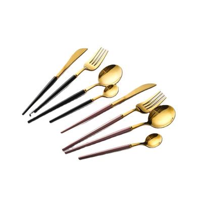 China China Viable Bulk Catlery Forks Spoons Knives Set Gold Cutlery Stainless Steel Flatware Table 4 Pcs Cutlery Set For Restaurant for sale