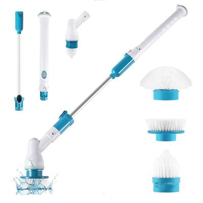 China Sustainable Turbo Scrub Automatic Rotating Cordless Cleaning Brush Cordless Powerful Rechargeable Multifunctional Bathroom Long Handle for sale