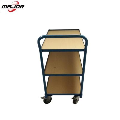 China Catering Service Trolley Hotel Service Food Trolley Cart Restaurant Serving Cart with 4 Wheels for sale