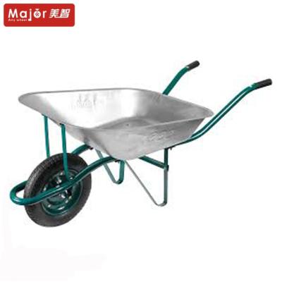 China Industrial Concrete Steel Tray Wheel Barrow, Load Capacity Construction Wheel Barrow, Puncture Proof Trolley for sale