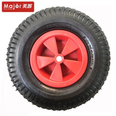 China wheelbarrow/unicycle/farm cart 13 inch lawn pneumatic rubber tire/pneumatic wheel for sale