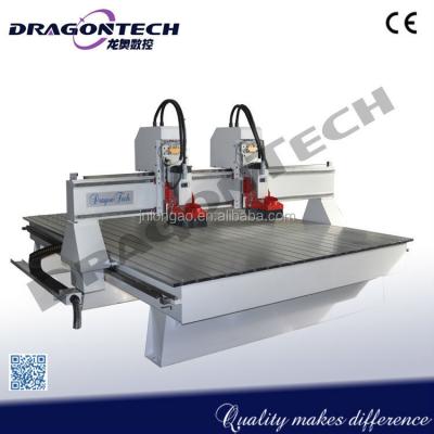 China cnc router shm 1325 double heads, 3D double heads cnc router, multi axis wood carving machine DT1925D 1900x2500x300mm for sale