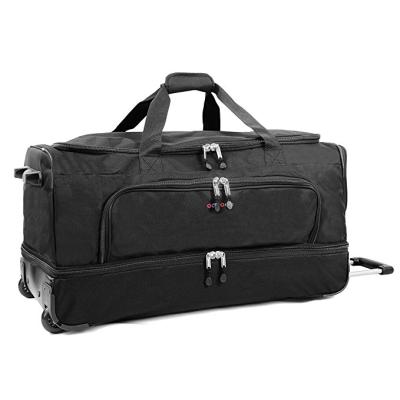 China SHENGMING Polyester Black Cotton Duffle Trolley Rolling Bag for sale