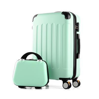 China Newest Cotton Fabric SHENGMING ABS Trolley Rolled White Luggage Bags for sale