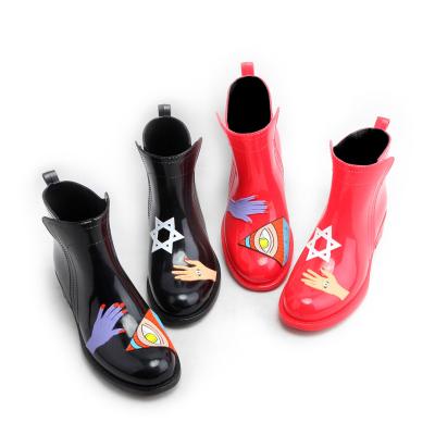 China SHENGMING ankle boots fashion tall rain boot, 2017 decorative rain boots for sale