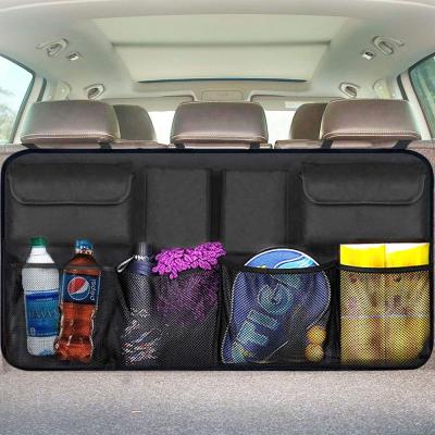 China Sea Car Trunk Compartment Organizer Folding Durable Car Storage Back with Mesh Pockets for sale