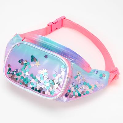 China Shaker Glitter Clear Waterproof Fanny Pack for sale