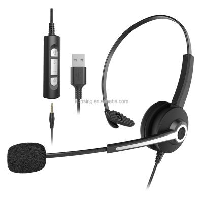 China Headband Computer Headset With 3.5mm Jack Or USB Connector Sound Canceling Mic for sale