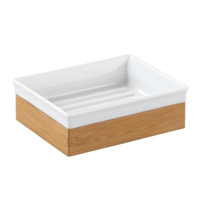 China Viable Custom Wholesale Cheap Decorative Bath Accessories Shower Dish Display Bathroom Bamboo Soap Box for sale