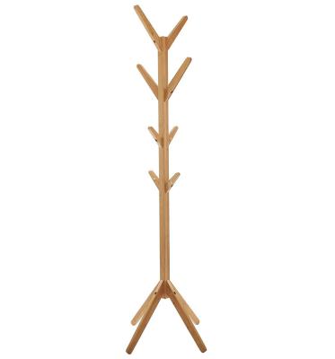 China Modern Design Cheap Home Bedroom Decoration Portable Natural Bamboo Floor Standing Coat Rack for sale