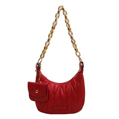 China Fashion Girls Shoulder Bag Women Ladies Shoulder Bag Set Women Shoulder Trendy Chain Messenger Bag Set for sale