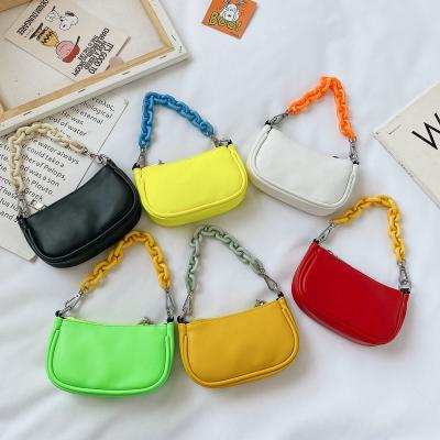 China Fashion PU Kids Messenger Bag Nice Candy Color Children Girls Kids Handbags Shoulder Bags for sale