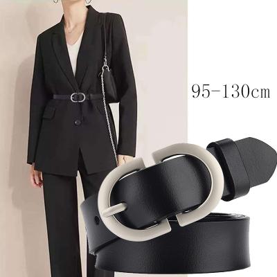 China Luxury Lady Girdle Designer Trend Fashion Girl Jeans Belt Pin Buckle Metal Adjustable High Quality Women Belt Cowhide Belt for sale