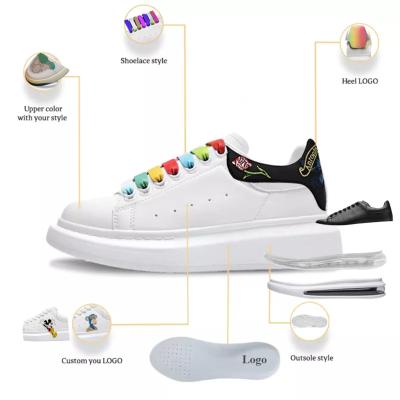 China Customized Manufacturer White Leather Men's White Leather Sneaker Color Logo Fitness Women Walking Shoes Cushioning for sale