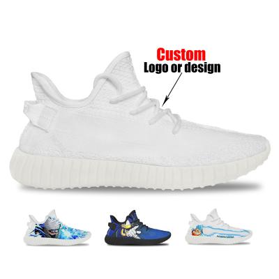 China Truly cushioning factory custom add your own knitted logo designer to mesh style yeezy walking shoes for sale