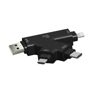 China 4in1 Storage TF SD Card Reader for 8pin Type-C USB Micro USB for sale