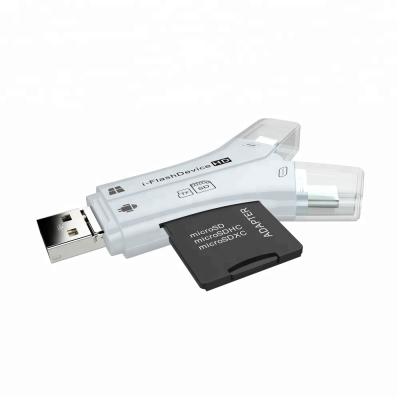 China OTG Card Reader 4 in 1 for Type C/iPhone memory tf multifunctional card reader for i 7 8 x phone usb card reader for sale