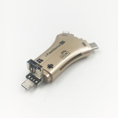 China OTG Card Reader 4 in 1 for Type C/iPhone Card Reader otg 4 in 1 type-c sd otg reader for sale