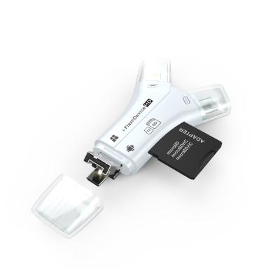 China For /typeC/android/PC 4 in 1 USB Micro-SD TF Chip USB Card Reader Writer for MAC/PC/Android for sale