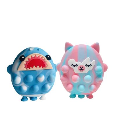 China 2022 Squeeze Toy Animals Shark Adult Kids 3D Silicone Squishy Squeeze Balls Anti Squeeze Toys Sound Itting Sensory Ball With Eyes for sale