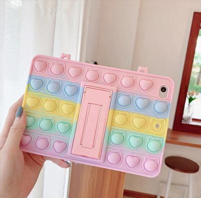 China Fashionable Silicone Tablet Case for air 10.2 10.9 mini 4 5 pro 10.5 11 9.7 kids popped it case push bubble fidgety soft toy for sale