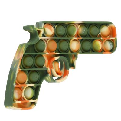 China Silicone In The Running Anti Strain Game Camouflage Sensory Educational Gun P It Push The Bumpy Person Funny Toy Gun For Kids Boys Bubble for sale