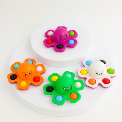 China Flip Octopus Change Faces Sensory Tools Kids Toys Popper Interactive Silicone Pushing Bubble Noise Spinner for sale