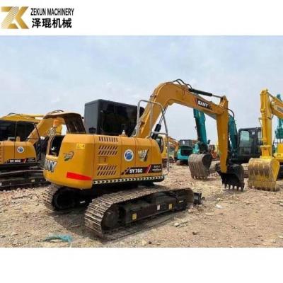 China Used Sany SY75 Excavator Earth Digger Maximum Depth 4020mm Sany Engine for sale