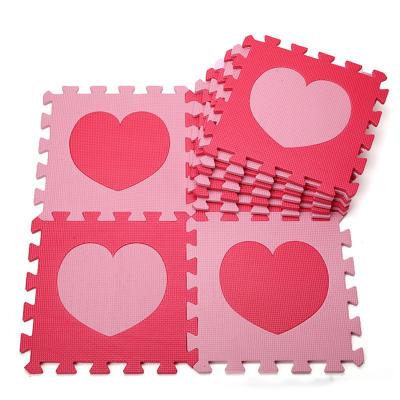 China Educational Toy Pink Star Baby Eva Jigsaw Puzzle Mat Heart Kids Play Mat Eva Jigsaw Puzzle Mat for sale