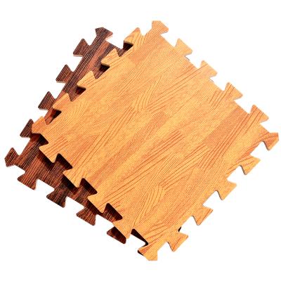 China Educational Toy Eva Foam Wooden Grain Floor Baby Crawling Mat Floor Crawling Mat for sale