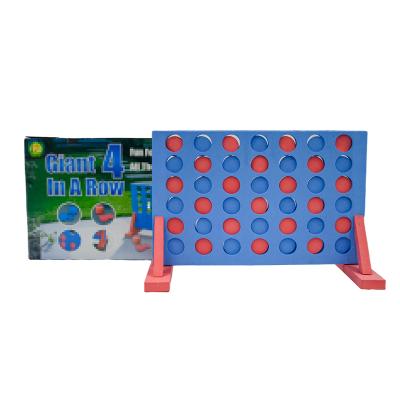 China Anti-Slip Giant Connect Four Game Classic Wooden Toy Kids Garden Giant Four In One Row Game for sale