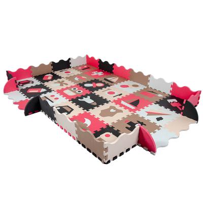 China Washable Floor Puzzle Fence Game Mat Children's Eva Interlocking Crawling Mat for sale