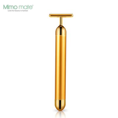 China Hot Beauty 24k Electric Gold Stick Anti Wrinkle Face Lift Mini Facial Massager Portable Massage Gold Stick for sale