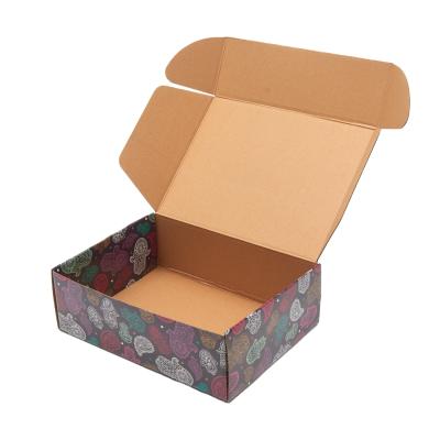 China Recycled Materials Custom Printing Corrugated Cardboard Unique Color Mailer Shipping Boxes For Cosmetics Clothes Shoes for sale