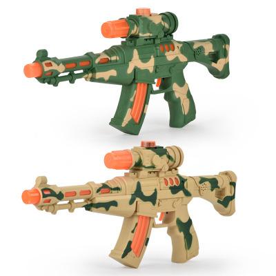 China Toy Wholesale Popular Electric Plastic Electronic Gun Toys Camouflage Acousto-optic Vibration Gun With For Kids for sale