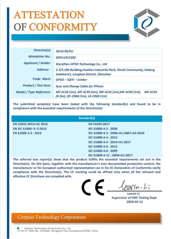 CE - Shenzhen Opso Technology Co., Ltd.