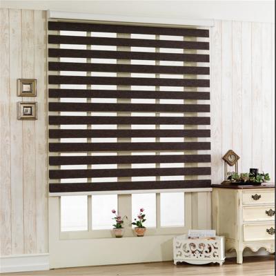 China Wholesale Double Roll Anti-UV Zebra Blinds Layers Fabric Black Blinds Manual Zebra Shade Guangzhou Manufacturers for sale