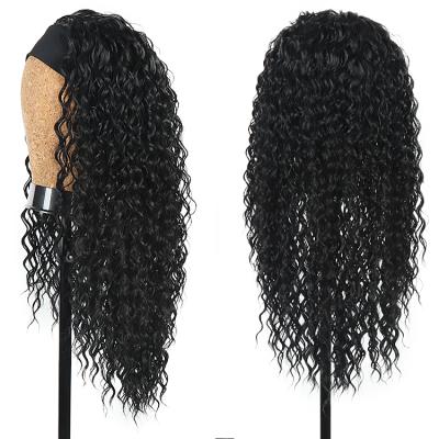 China Rose Network Water Wave Synthetic Hair Wigs Glueless None Synthetic Hair Wigs Hair Band Machine Made Wigs for sale