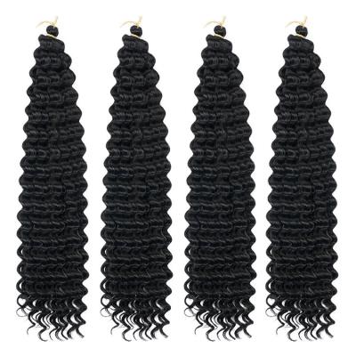 China Ombre Deep Wave Crochet Hair Blonde Deep Wave Synthetic Braiding Hair Extensions Water Wave Crochet Braid for sale