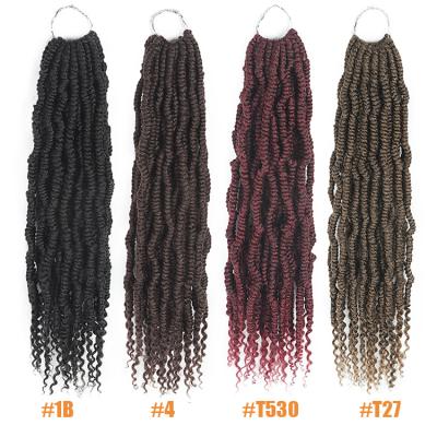 China High Temperature Spring Curly Synthetic Fiber Hair Curly Pre Tilted Twist Hair Extensions Loop Pre Twisted Ombre Crochet Hair Bomb Twist for sale