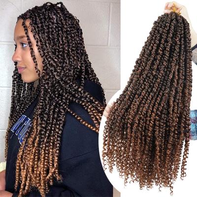 China Pre-twisted Passion Twist Hair Passion Twist Crochet Hair Ombre Colored Passion Twist Bounce Jamaican Synthetic Pre Twisted Braiding Hair for sale