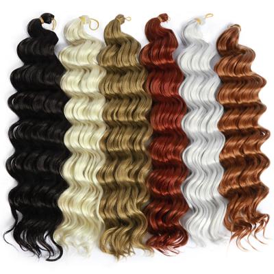 China Wholesale Deep Curly Wave Deep Wave Crochet Hair Synthetic Crochet Hair Extension Wave Crochet Hair Extension For Black Women for sale