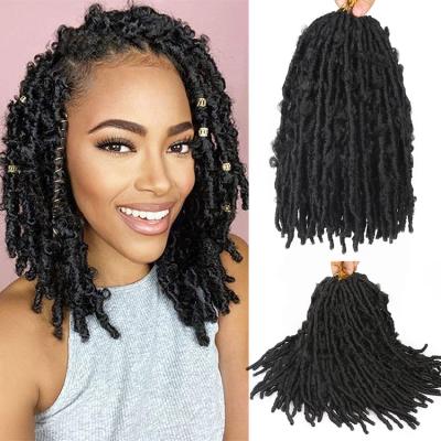 China Butterfly Locs Crochet Hair Butterfly Locs Crochet Hair Short Distressed Faux Locs Crochet Braids Pre Looped Butterfly Bob Locs Natural Soft for sale