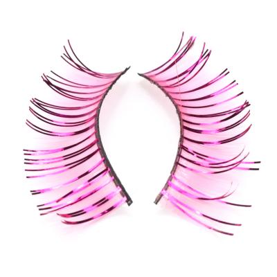 China Wholesale New Hand Made Colorful Eyelashes Super Fluffy 3D False Pink Colored Lashes CZJM23 for sale