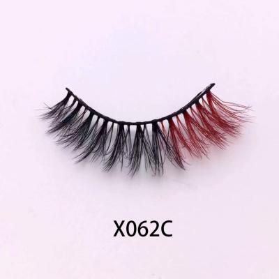 China Wholesale Natural Soft Mixed Color 3d Lashes 15mm Thick Tapered Chemical Fiber Eyelash Lashes for sale