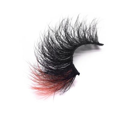 China New Fashion Colorful Makeup Trend Lash 25mm Colored Mink Lashes 3d Eyelash Full Strip Lash W9X-2C for sale