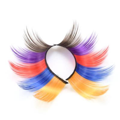 China Wholesale Colorful False Eyelash Private Label Exaggerated Holiday Party Eyelashes CZJM19 RTS for sale